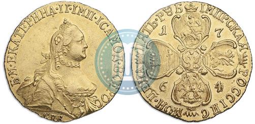 Picture 5 roubles 1764 year СПБ 