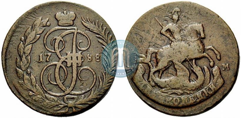 Фото 2 копейки 1788 года ММ 