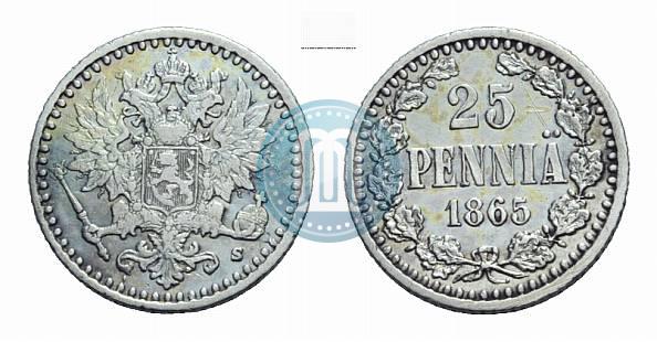 Picture 25 pennia 1865 year S 