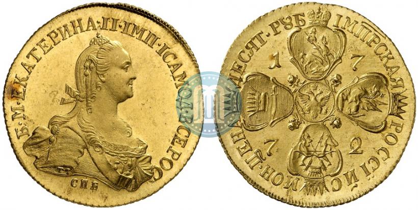 Picture 10 roubles 1772 year СПБ 