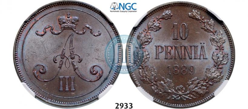 Picture 10 pennia 1889 year  