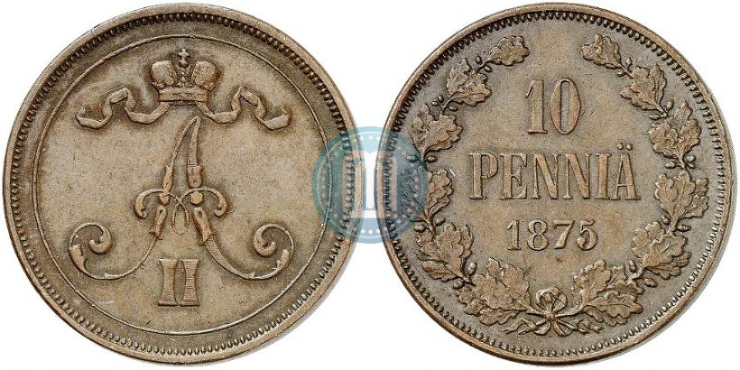 Picture 10 pennia 1875 year  