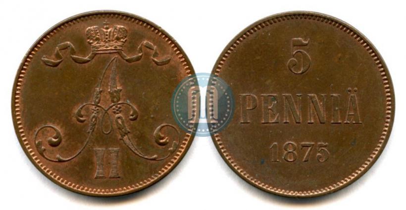 Picture 5 pennia 1875 year  