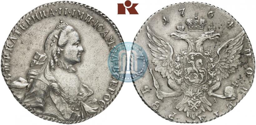 Picture 1 rouble 1764 year СПБ-СА 