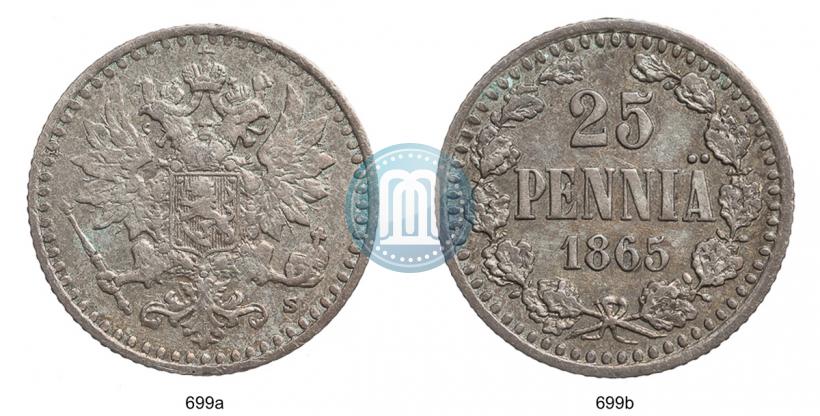 Picture 25 pennia 1865 year S 