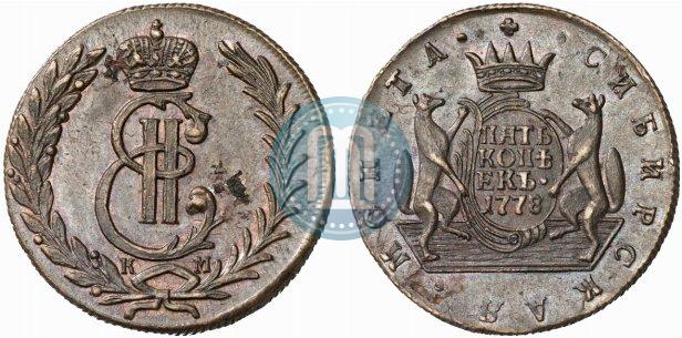 Фото 5 копеек 1778 года КМ 