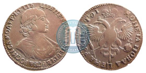 Picture 1 rouble 1719 year  "Portrait in armour"