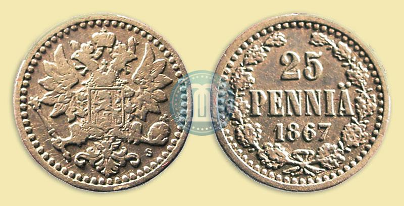 Picture 25 pennia 1867 year S 