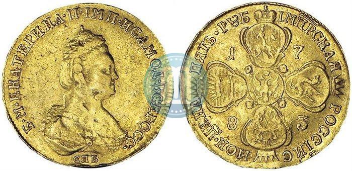 Picture 5 roubles 1783 year СПБ 