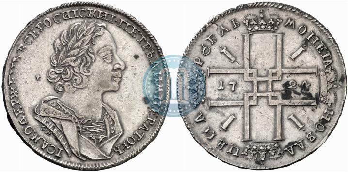 Picture 1 rouble 1724 year OK "Portrait in ancient armour"