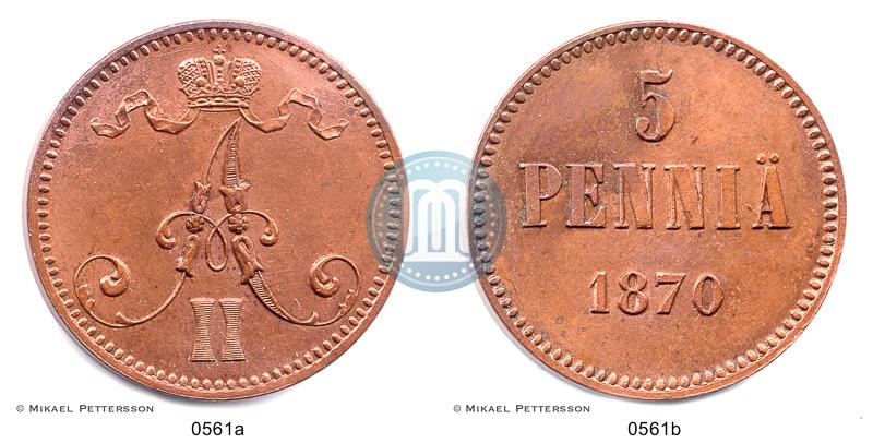 Picture 5 pennia 1870 year  