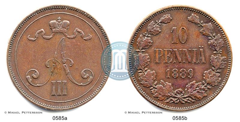 Picture 10 pennia 1889 year  