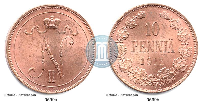 Picture 10 pennia 1911 year  