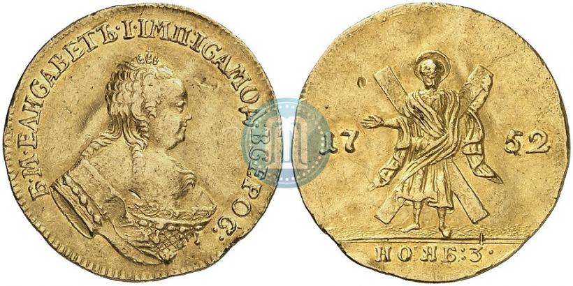 Picture 1 ducat 1752 year  "St. Andrew on the reverse"