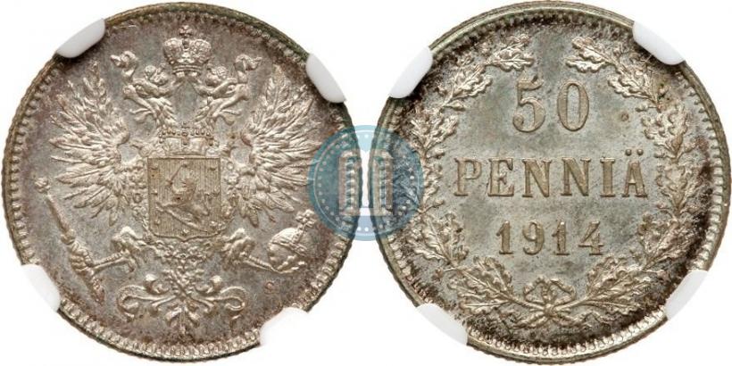 Picture 50 pennia 1914 year S 