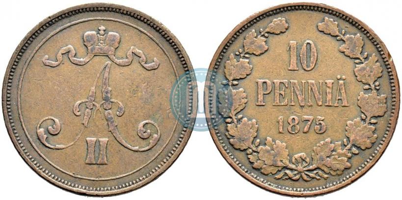 Picture 10 pennia 1875 year  