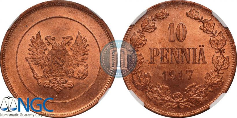 Picture 10 pennia 1917 year  