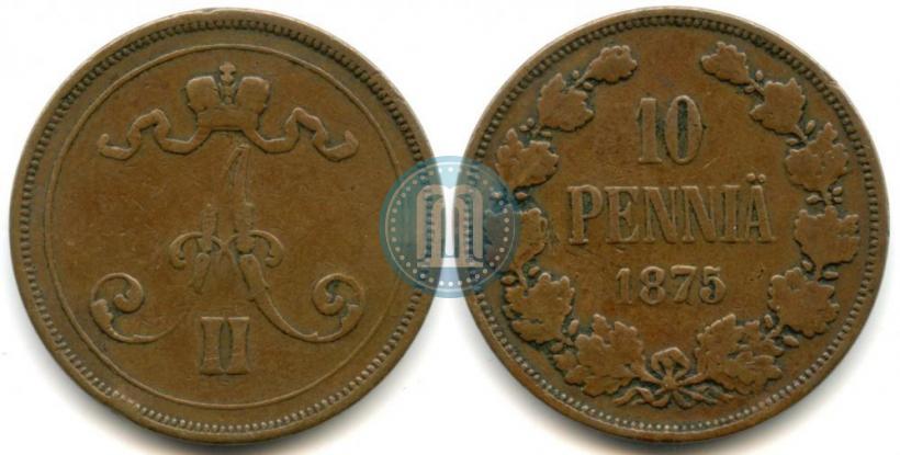 Picture 10 pennia 1875 year  