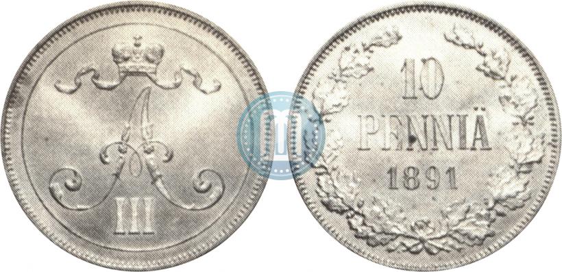 Picture 10 pennia 1891 year  