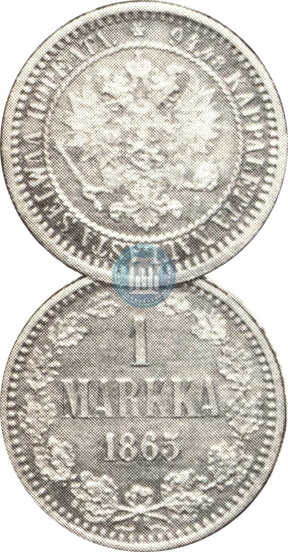 Picture 1 markka 1865 year S 