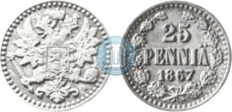 Фото 25 пенни 1867 года S 