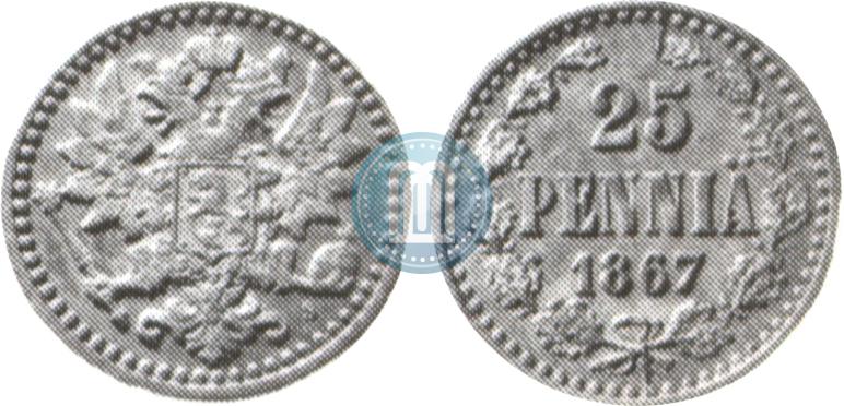 Фото 25 пенни 1867 года S 