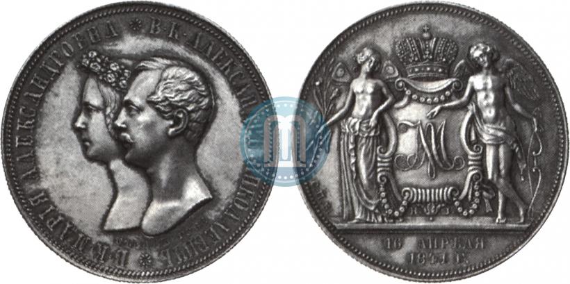 Picture 1 rouble 1841 year СПБ-НГ "In the memory of the wedding of the crown prince"