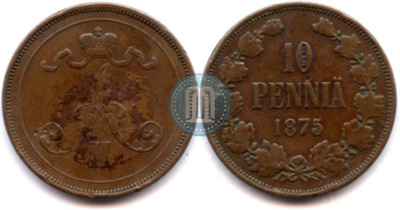 Picture 10 pennia 1875 year  