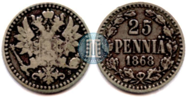 Picture 25 pennia 1868 year S 