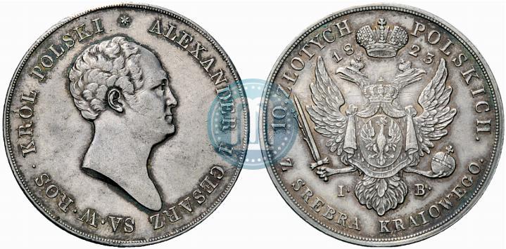 Picture 10 złotych 1823 year IB 