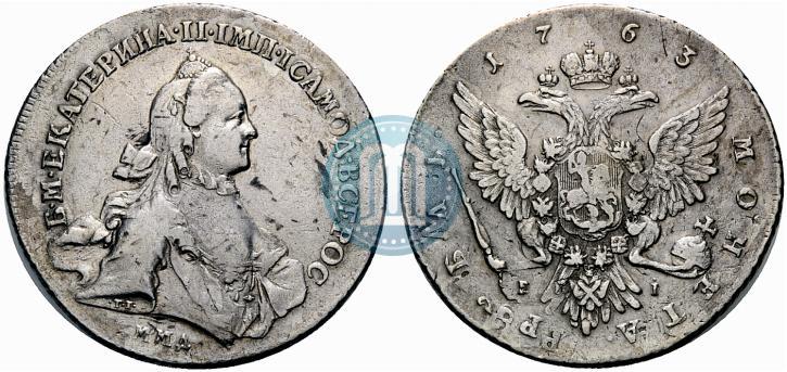 Picture 1 rouble 1763 year ММД-EI 