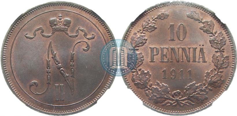 Picture 10 pennia 1911 year  