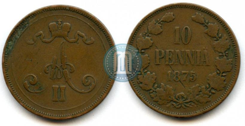 Picture 10 pennia 1875 year  