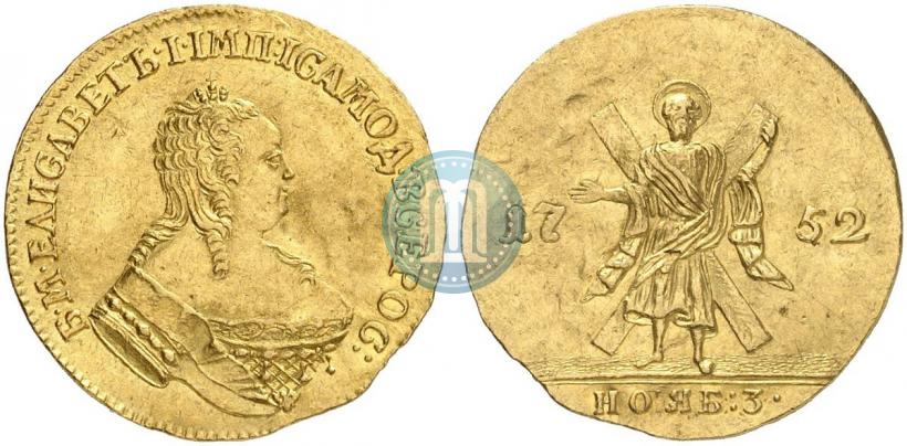 Picture 1 ducat 1752 year  "St. Andrew on the reverse"