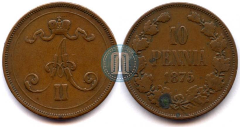 Picture 10 pennia 1875 year  