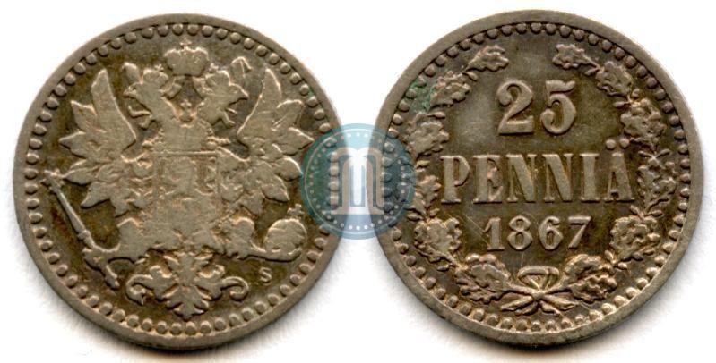 Picture 25 pennia 1867 year S 