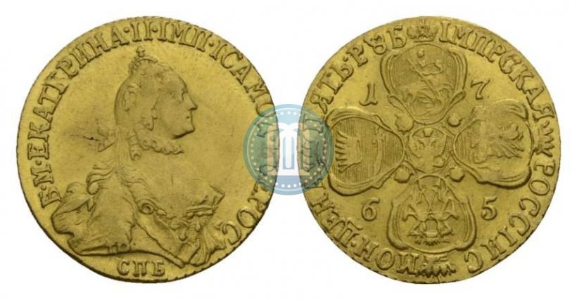 Picture 5 roubles 1765 year СПБ-Т.I. 