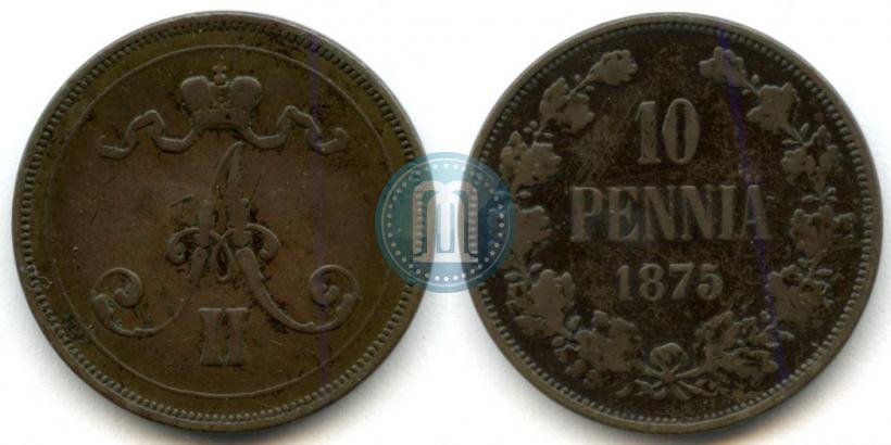 Picture 10 pennia 1875 year  