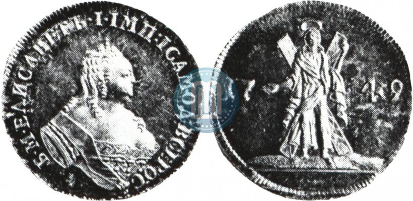 Picture 2 ducats 1749 year  "St. Andrew on the reverse"