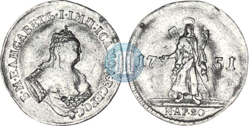 Picture 2 ducats 1751 year  "St. Andrew on the reverse"