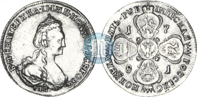 Picture 5 roubles 1781 year СПБ 