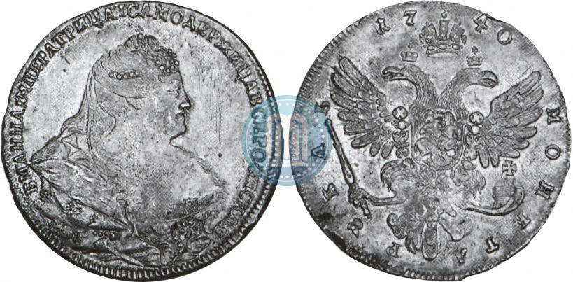 Picture 1 rouble 1740 year  "Moscow type"