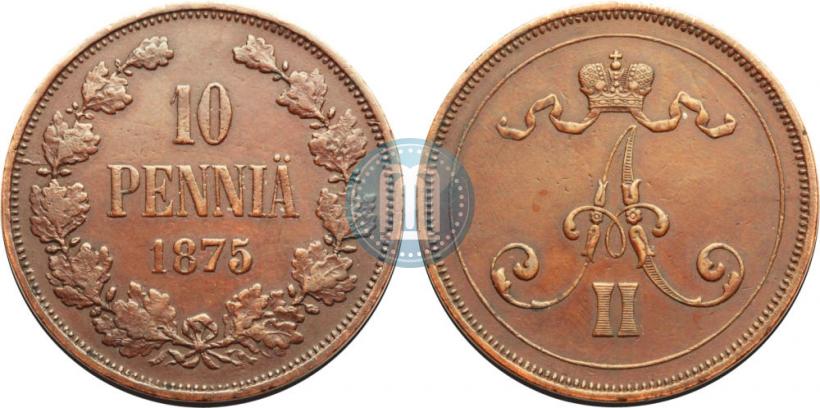 Picture 10 pennia 1875 year  