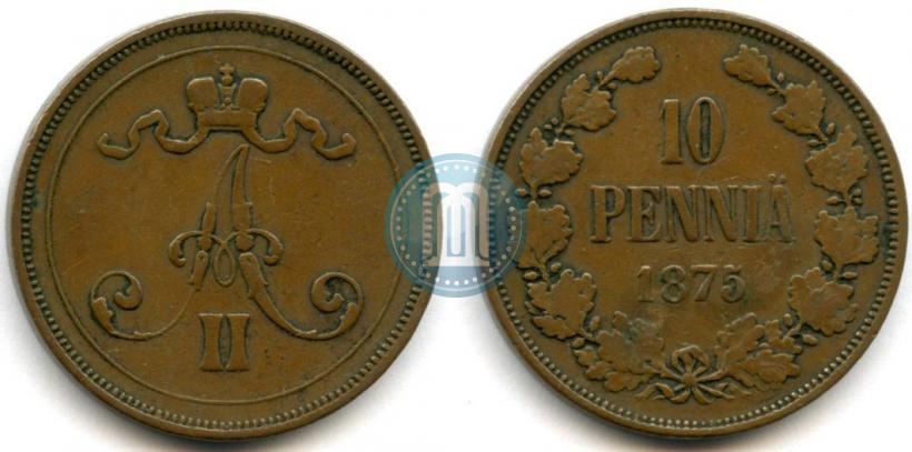 Picture 10 pennia 1875 year  