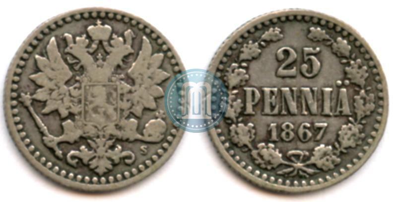 Picture 25 pennia 1867 year S 