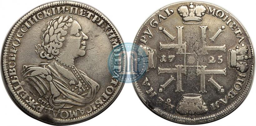 Picture 1 rouble 1724 year СПБ "Sun rouble, portrait in armour"