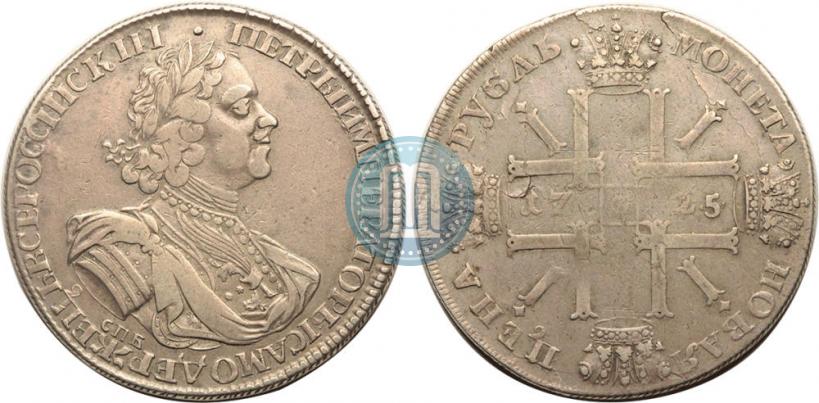 Picture 1 rouble 1724 year СПБ "Sun rouble, portrait in armour"