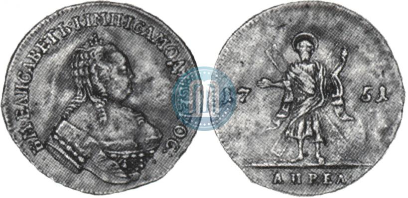 Picture 1 ducat 1751 year  "St. Andrew on the reverse"