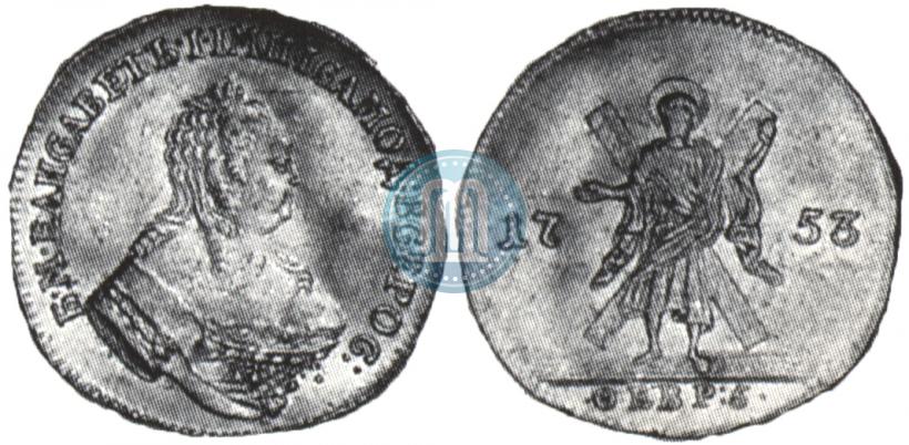 Picture 1 ducat 1753 year  "St. Andrew on the reverse"