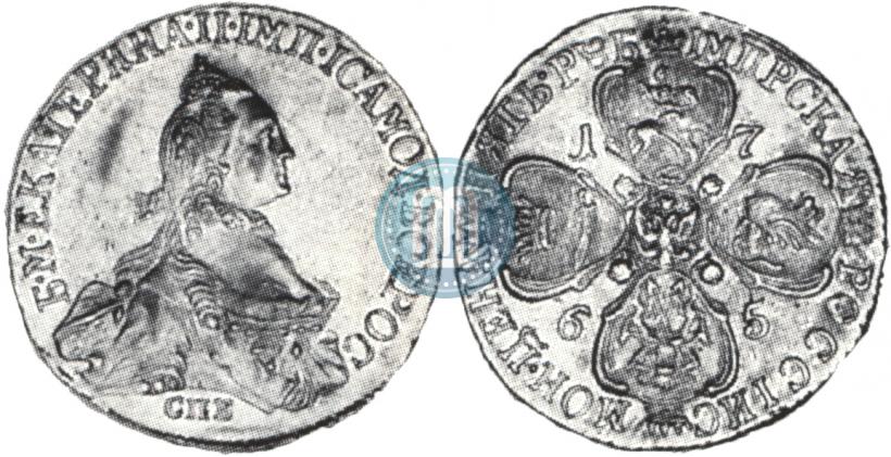 Picture 5 roubles 1765 year СПБ-Т.I. 